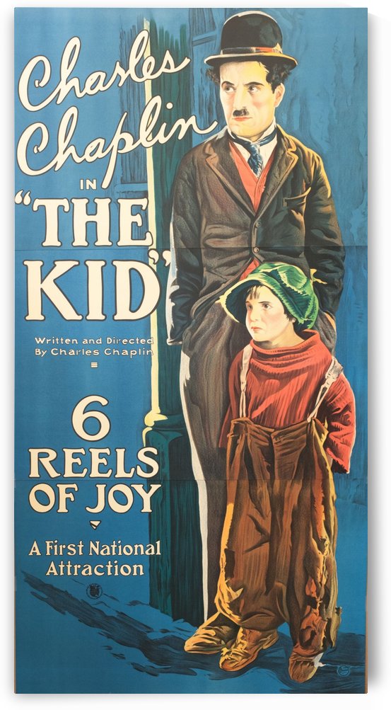 Charlie Chaplin The Kid classic movie poster vintage movie poster fine art lithograph one-sheet by VINTAGE POSTER