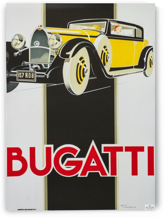 Bugatti vintage poster fine art lithograph by VINTAGE POSTER
