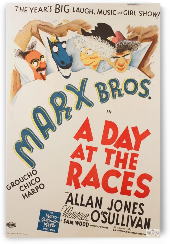 Marx Bros Brothers A Day at the Races Classic movie poster vintage movie poster by VINTAGE POSTER