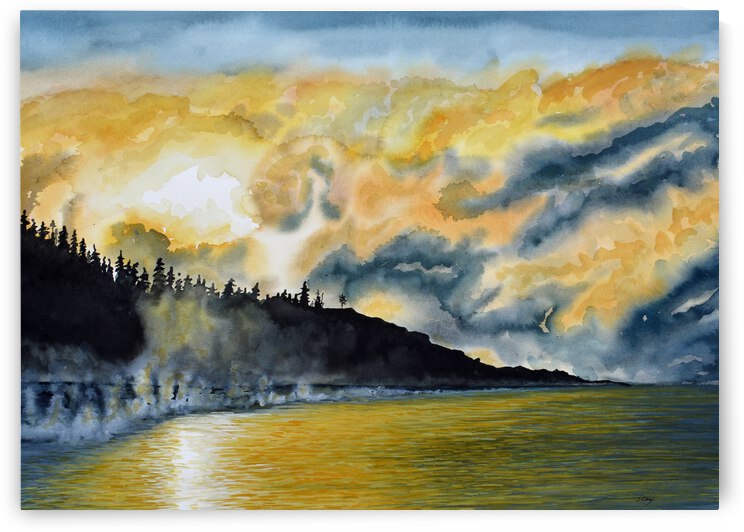 Terrace Bay Winter Beach Painting by Stephen Emms