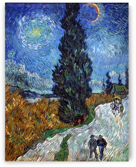 Van_Gogh  Country road in Provence night by Van Gogh