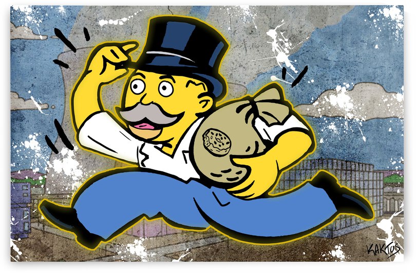 Mr Monopoly Simpson by Kaktus Art