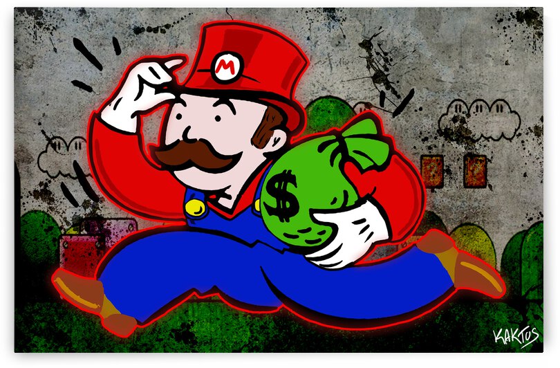 Mr Monopoly Mario by Kaktus Art