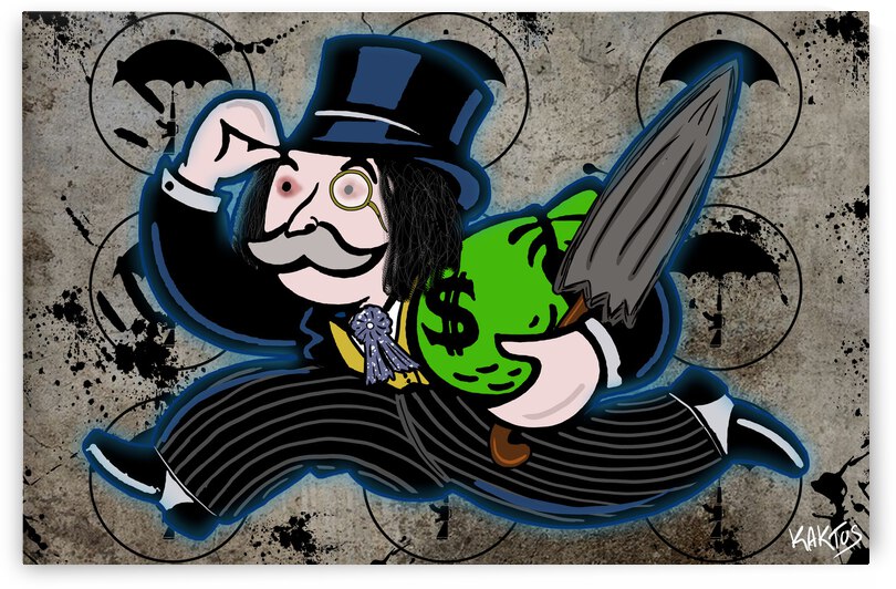 Mr Monopoly Penguin by Kaktus Art