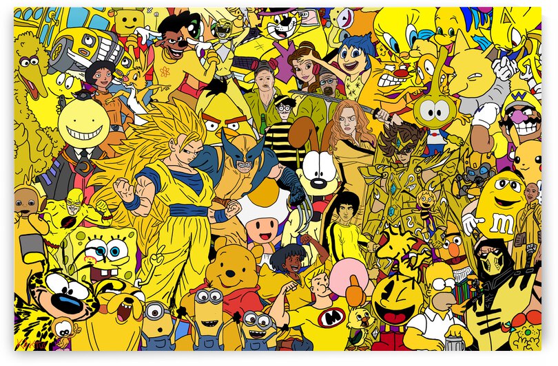 Rassemblement de Personnages Jaune by Kaktus Art