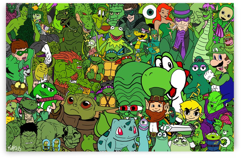 Rassemblement de Personnages  Vert by Kaktus Art