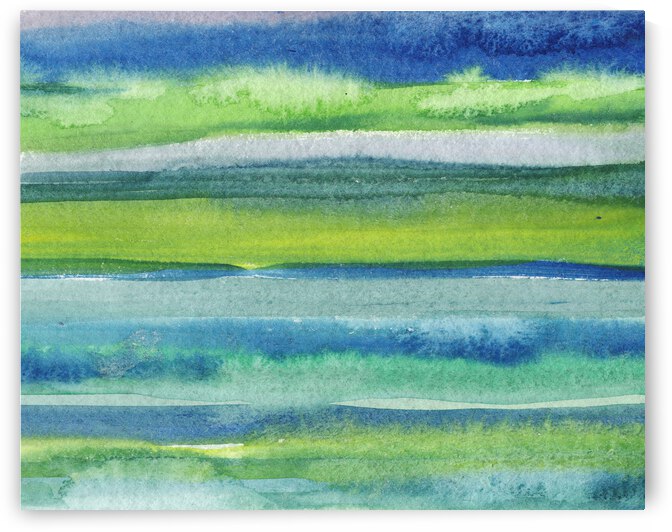 Ocean And Sea Beach Coastal Art Organic Watercolor Abstract Lines II by Irina Sztukowski