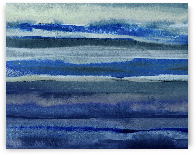 Ocean And Sea Beach Coastal Art Organic Watercolor Abstract Lines III by Irina Sztukowski
