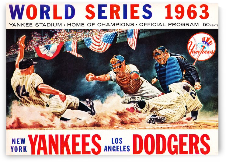 1963 World Series Program Cover Art Yankees vs. Dodgers by Row One Brand