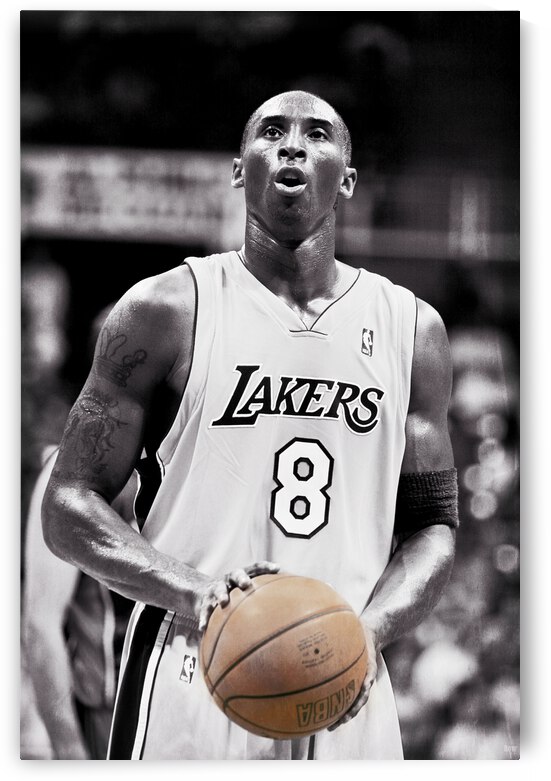 Kobe Bryant Free Throw Art  by Row One Brand
