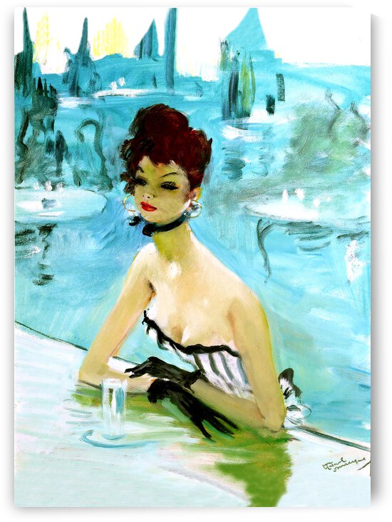 Woman on the pool by vintagesupreme