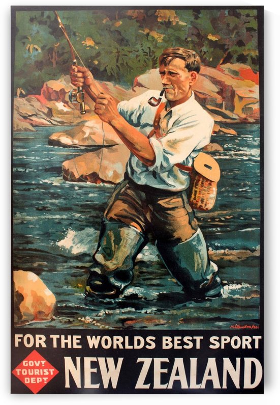 New Zealand Original Vintage Travel Poster by VINTAGE POSTER