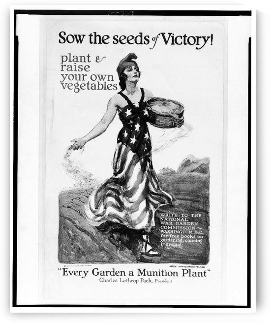 Sow the seeds of victory Black and white by VINTAGE POSTER