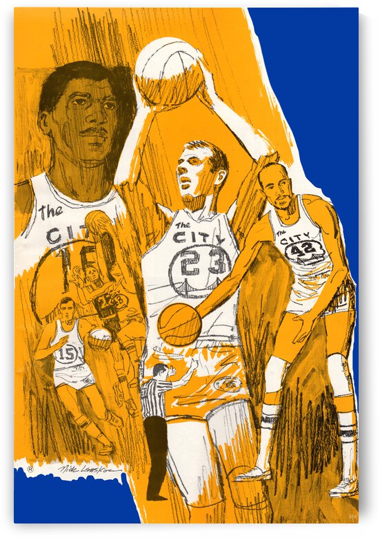 1969 San Francisco Warriors Retro Remix Art by Row One Brand