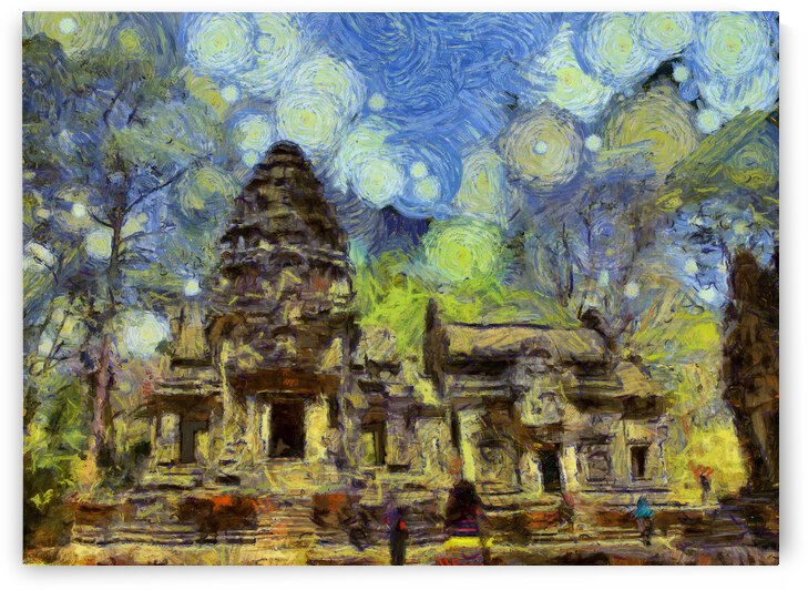 CAMBODIA Angkor Wat oil painting in Vincent van Gogh style. 138 by Cambodia painting