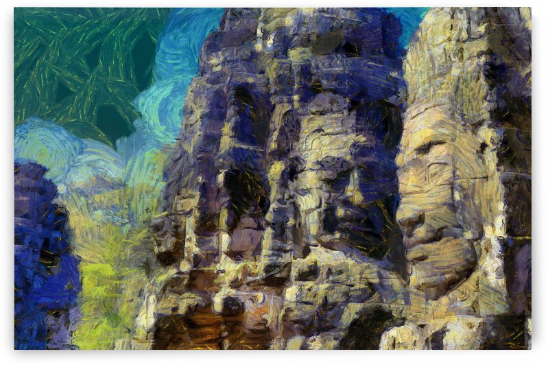 CAMBODIA Angkor Wat oil painting in Vincent van Gogh style. 125 by Cambodia painting