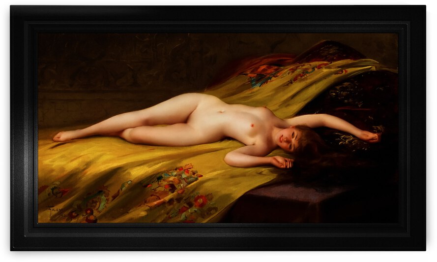 Reclining Nude Sensual Beauty by Luis Ricardo Falero Classical Art Xzendor7 Old Masters Reproductions by xzendor7