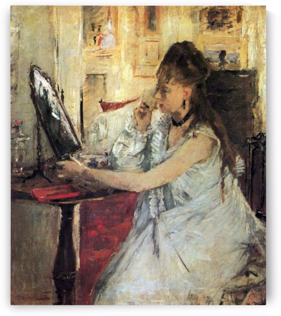 Young woman powdering her face by Morisot