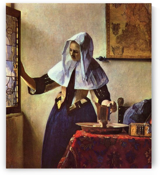 Young woman with a water jug at the window by Vermeer