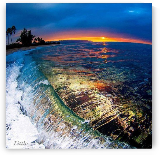 Waves at sunset by MonicaVee