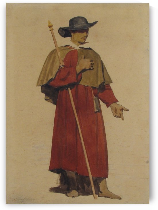 An Italian Pilgrim by Dominique Louis Ferreol Papety