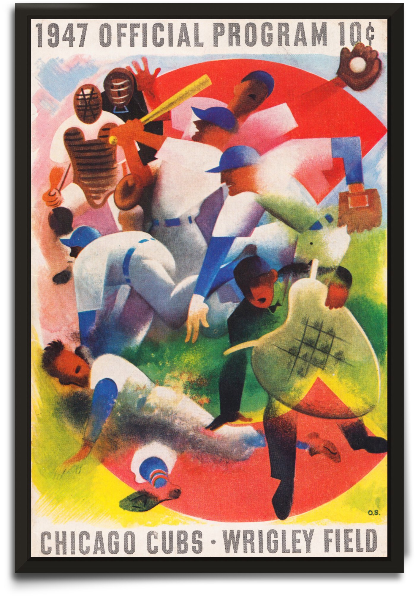 1947 Chicago Cubs Program Otis Shepard Art by Row One Brand