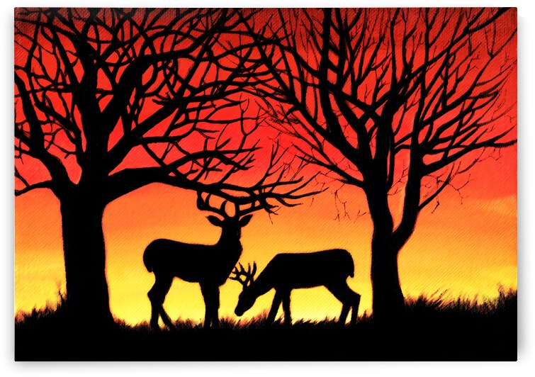 Grazing Deer by Art by Alison Newth