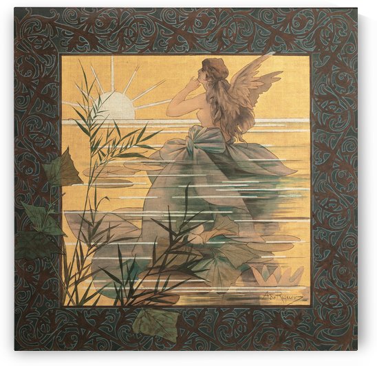 Alexandre de Riquer - Winged nymph at sunrise by VINTAGE POSTER