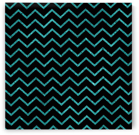 Cyan Chevron Glitter by rizu_designs