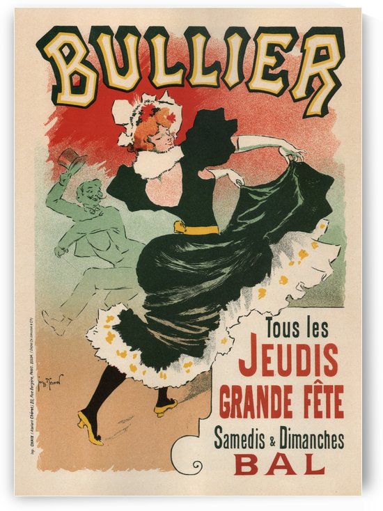 Bullier Theater Vintage Poster Art Nouveau Style 1899 by VINTAGE POSTER