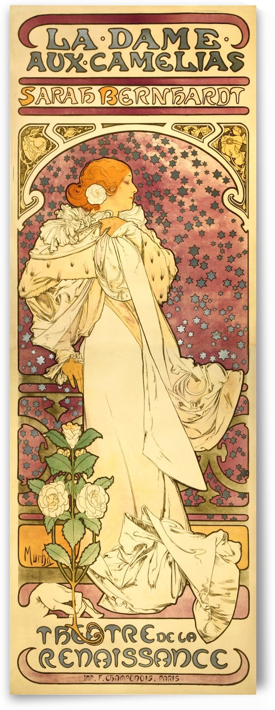 La Dame Aux Camelias by Alphonse Mucha by VINTAGE POSTER