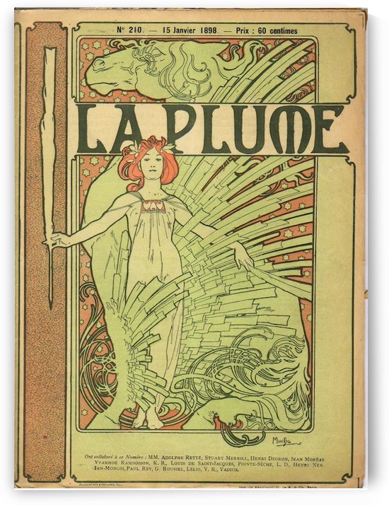 La Plume by Alphonse Mucha by VINTAGE POSTER