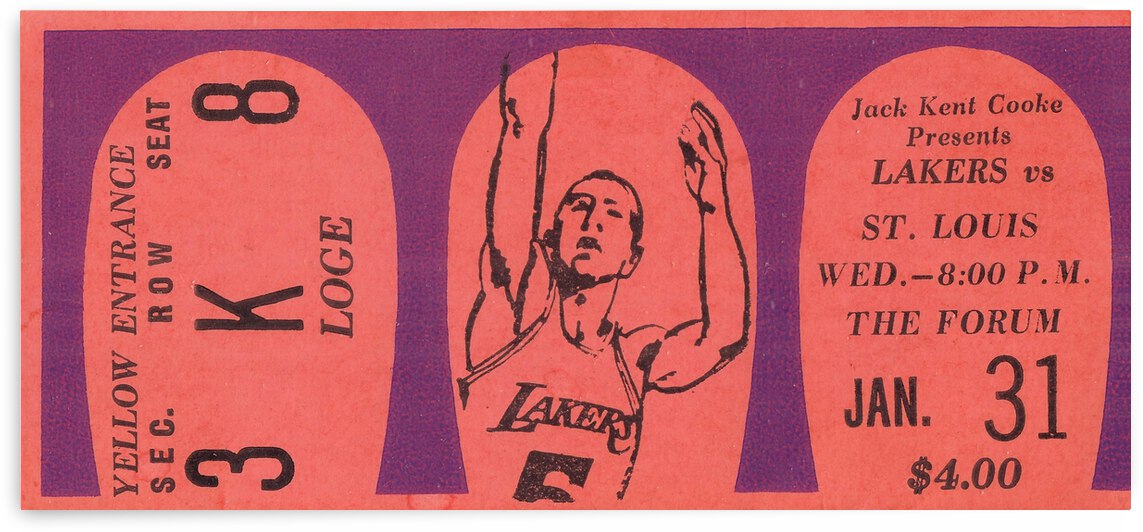 1968 LA Lakers vs. St. Louis Hawks by Row One Brand