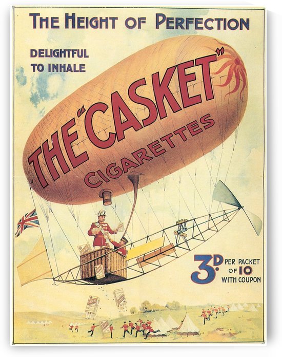 The Casket Cigarettes Air Balloon Vintage Ad Poster by VINTAGE POSTER