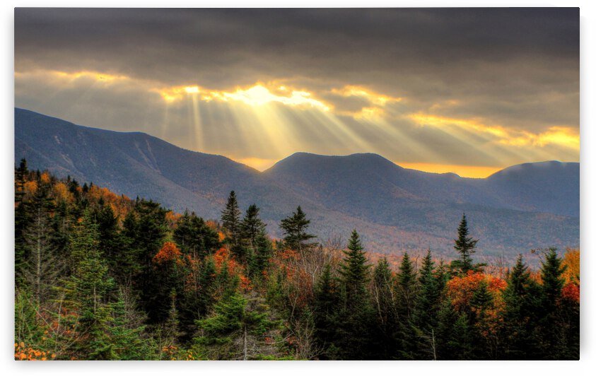 Kancamagus Sun Rays White Mountains photography print by Holly Heath
