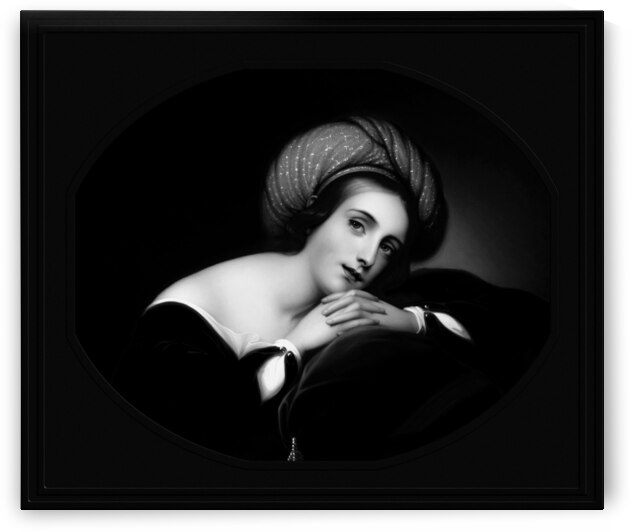 Idealized Portrait by Rembrandt Peale Black and White Xzendor7 Old Master Art Reproductions by xzendor7
