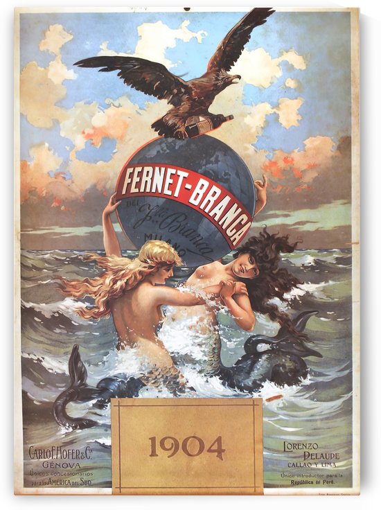 Fernet Branca Aperitivo Digestivo Vintage Poster by VINTAGE POSTER