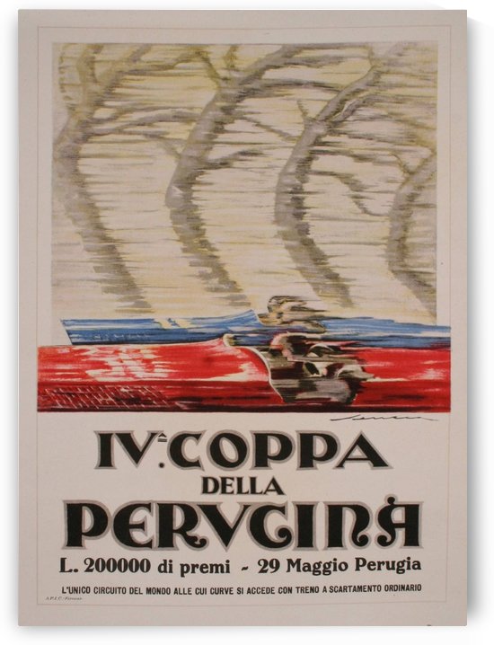 Italian Art Deco Period Race Car Poster by Federico Seneca 1927 by VINTAGE POSTER