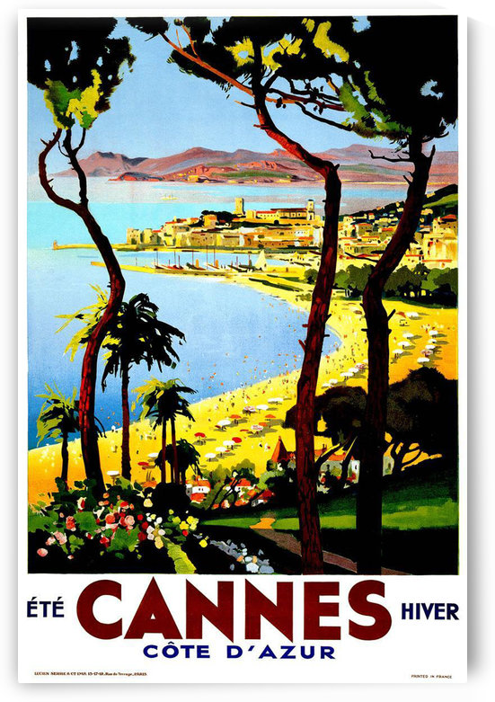 Cannes - France Vintage Travel Poster by VINTAGE POSTER