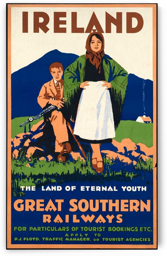 Ireland Vintage Travel Poster by VINTAGE POSTER