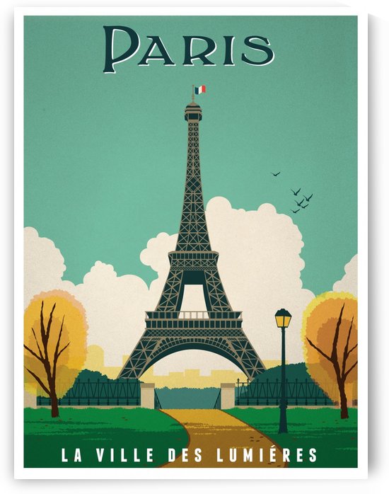 Paris La Ville des Lumieres vintage travel poster by VINTAGE POSTER