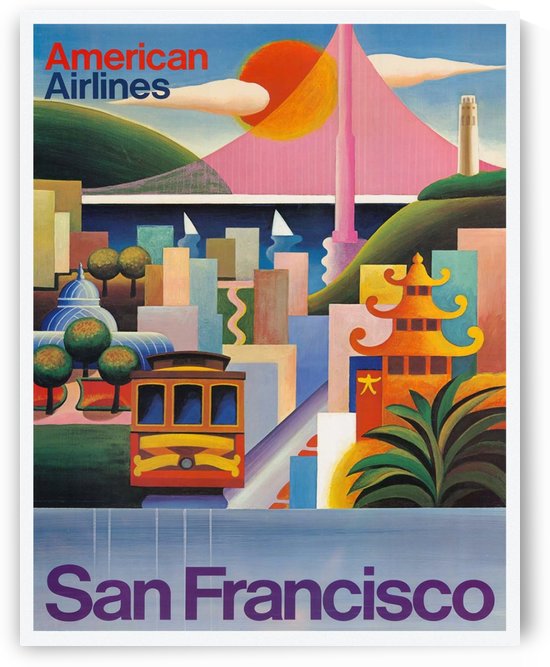 American Airlines San Francisco Vintage Travel Poster by VINTAGE POSTER