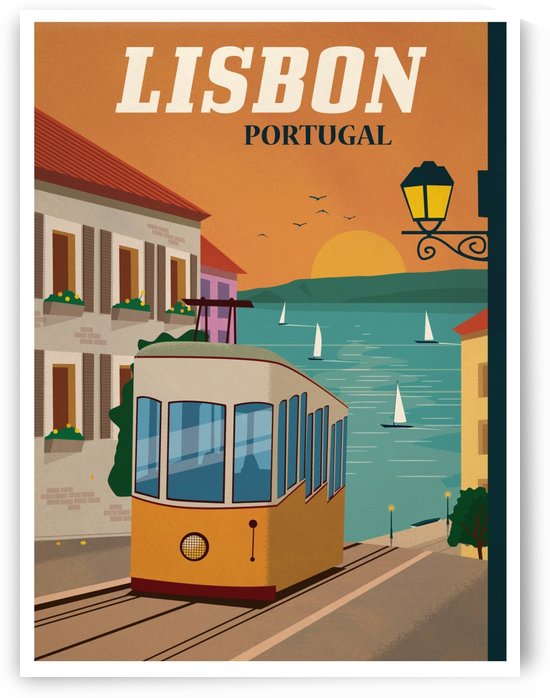 Vintage Lisbon travel poster by VINTAGE POSTER