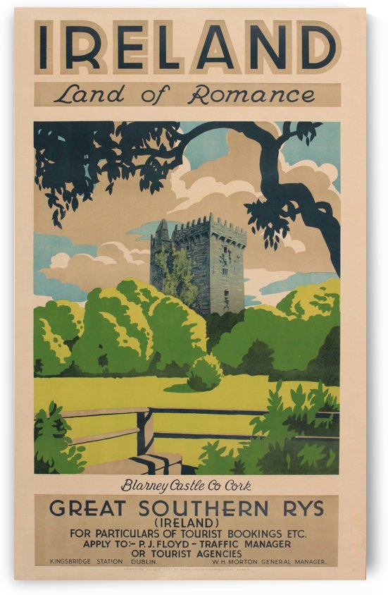 Ireland Great Southern Rys Blarney Castle travel poster by VINTAGE POSTER