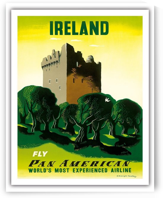 Ireland Fly Pan American travel poster by VINTAGE POSTER