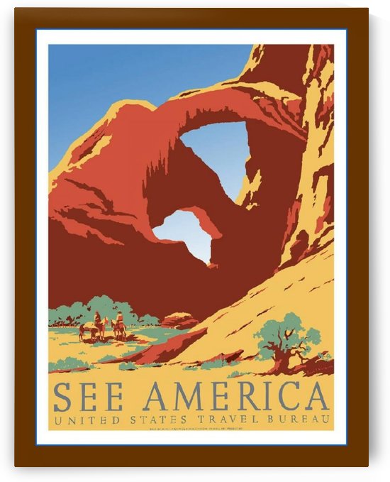 Travel to Bryce Canyon red rocks US Travel bureau poster 1940 by VINTAGE POSTER