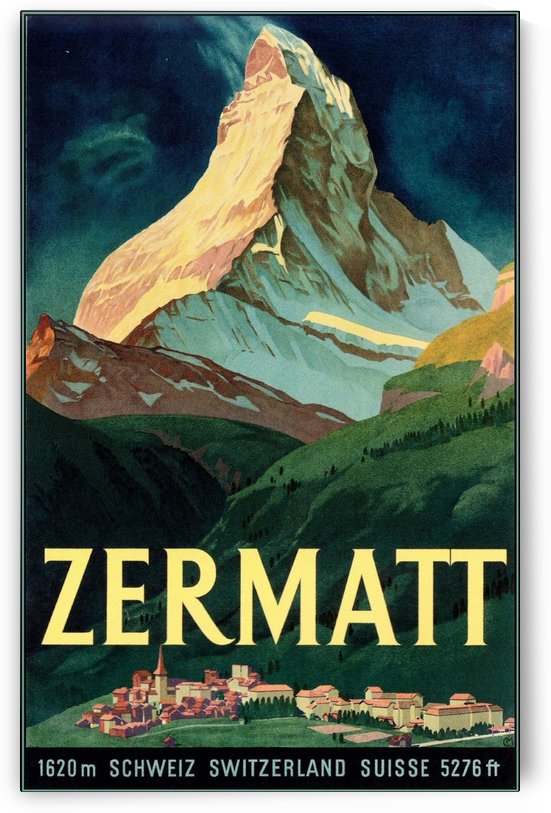 Vintage Zermatt Switzerland Travel Poster by VINTAGE POSTER