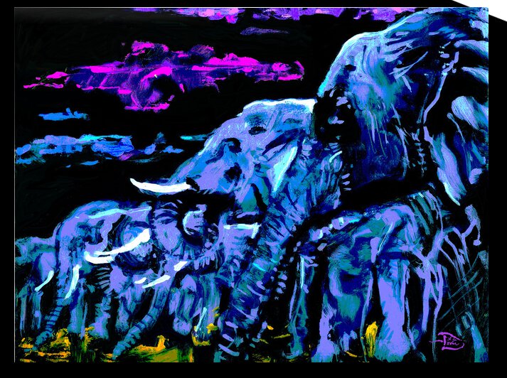 Pachyderm Profile Print by Lowell Phoenix Devin