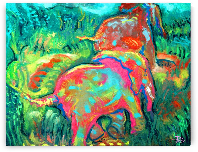 Childrens Elephant Print - Super Mural Option by Lowell Phoenix Devin