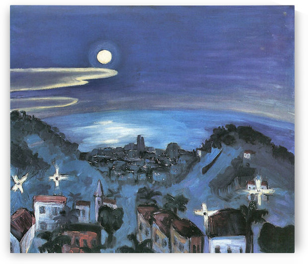 Barcelona (view of the city by night) by Walter Gramatte